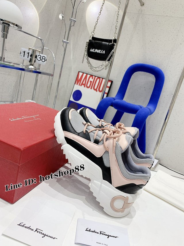 Ferragamo專櫃款女鞋 菲拉格慕2022早春新款休閒運動鞋 Brooklyn系帶休閒鞋 dx1250